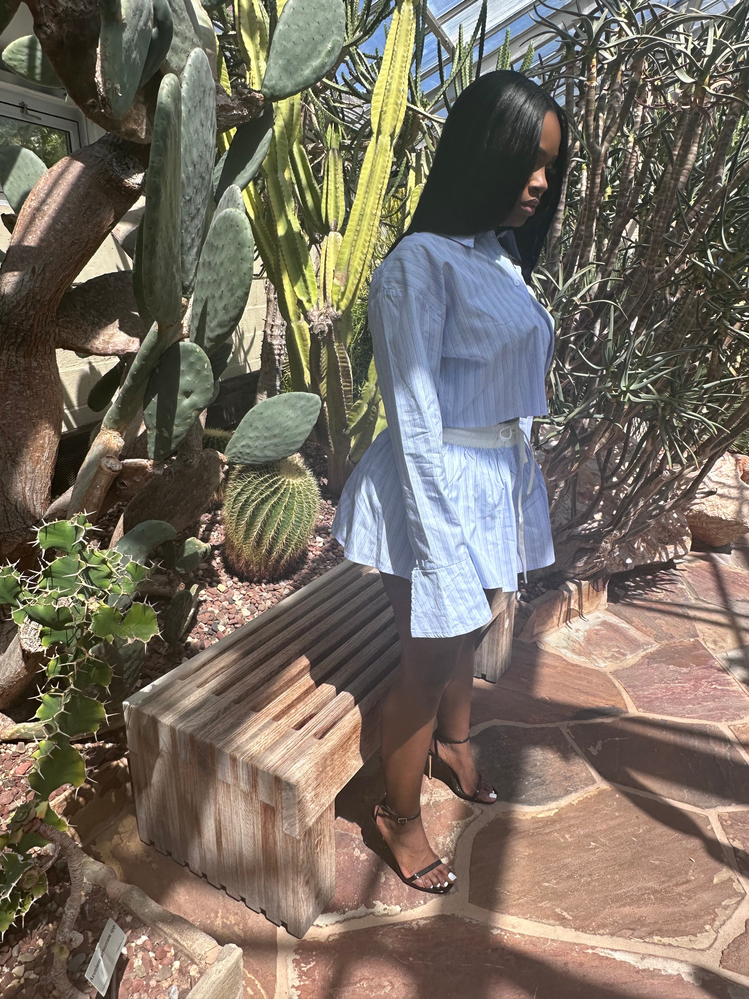 Pinstripe Skort Set