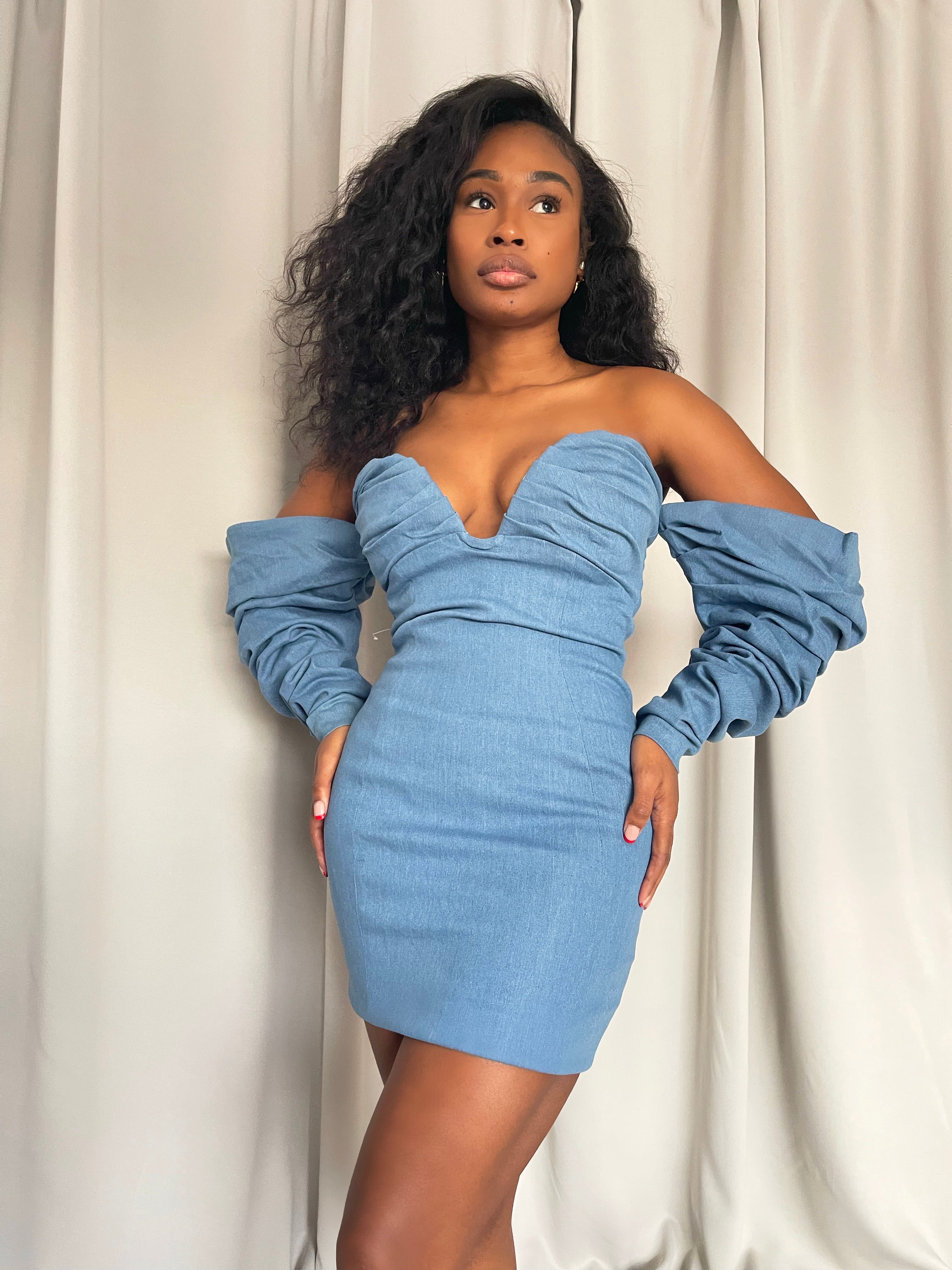 Puff Sleeve Off the Shoulder Dress Nevar Collection Puff Sleeve Off the Shoulder Dress Nevar Collection