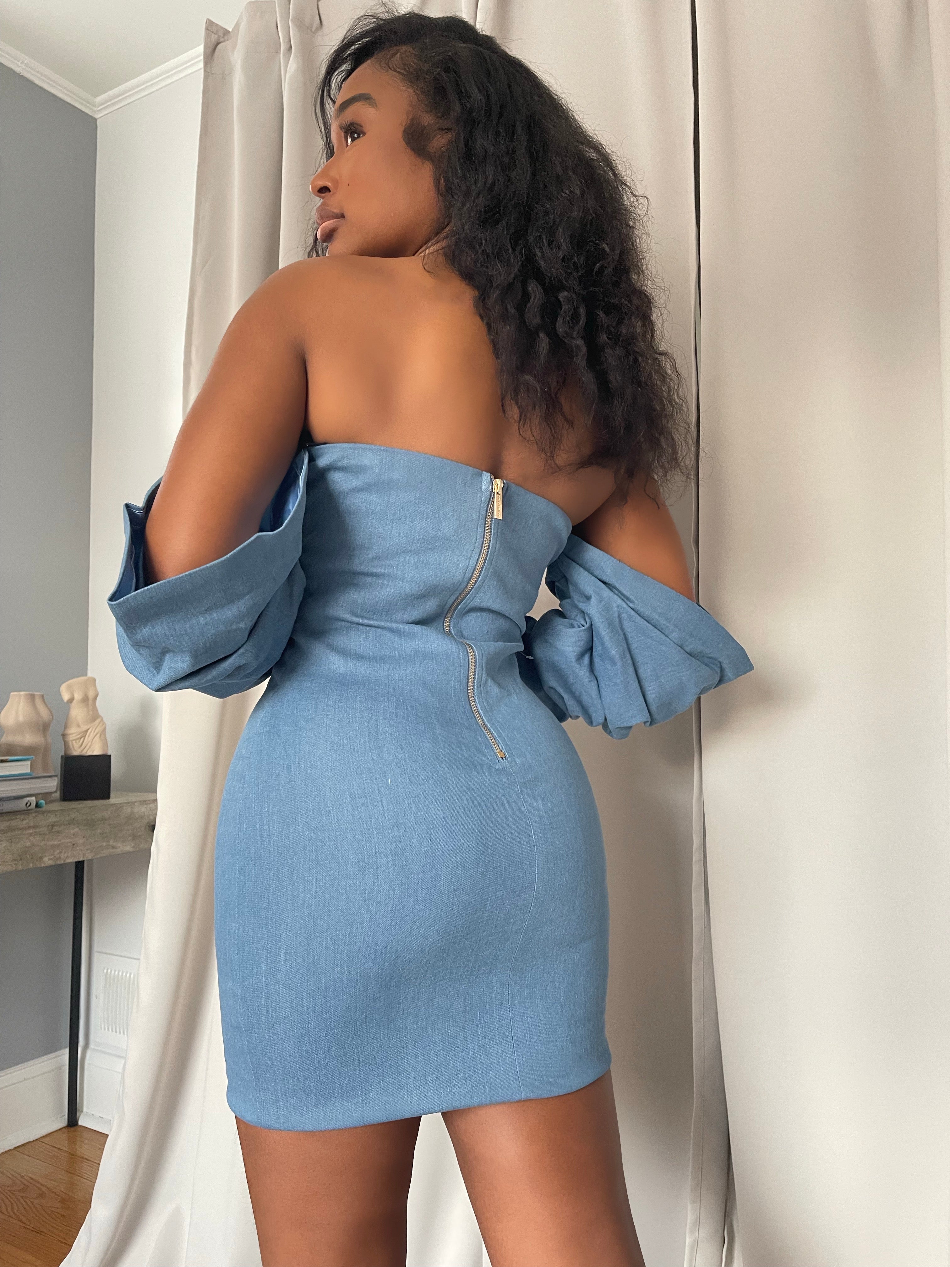 Puff Sleeve Off the Shoulder Dress